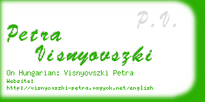 petra visnyovszki business card